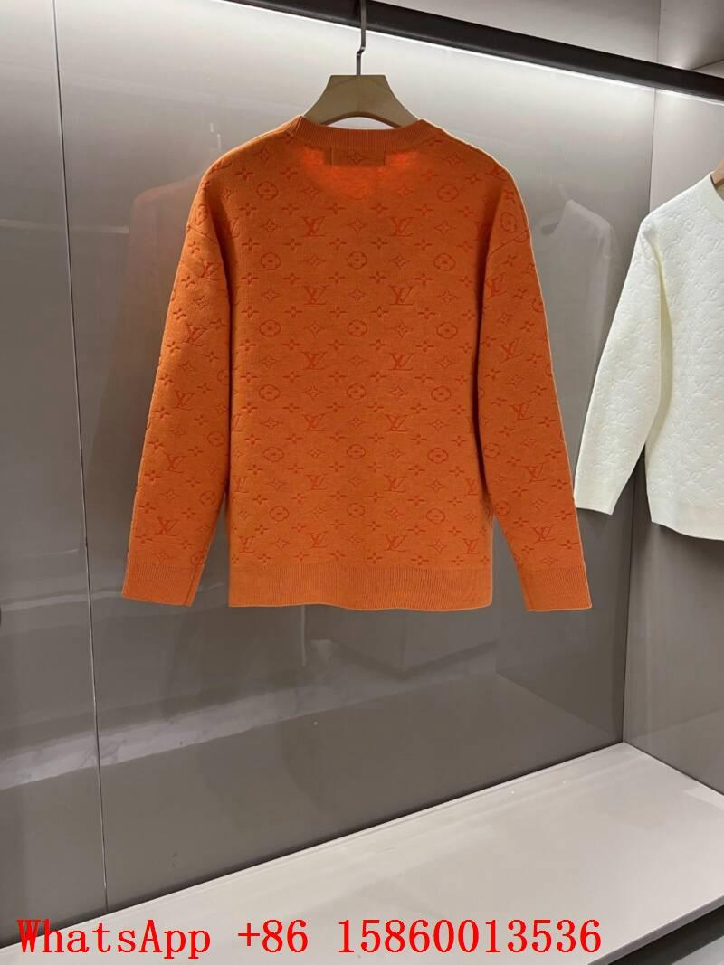     onogram crewneck sweater,Men's     weater orange,    acquard sweatshirts  2