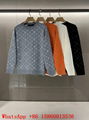 LV monogram crewneck sweater,Men's LV sweater orange,LV Jacquard sweatshirts 