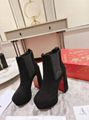 Suede Platform Ankle boots,black,CL high