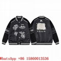 LV Varsit baseball black,Cheap LV baseball jacket,men's LV leather jacket,sale 