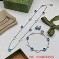 Gucci necklace and earring,Gucci GG Marmont Blue Stone set,silver bracelet,gifts