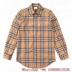 Checked Long Sleeve shirts,Check Cotton Shirt in Archive Beige,Checked stretched