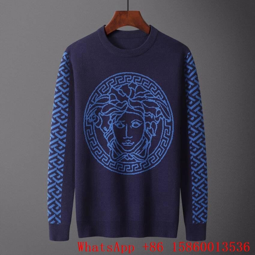         medusa embroidered sweater,men's         wool jumper,        Knitwear  4