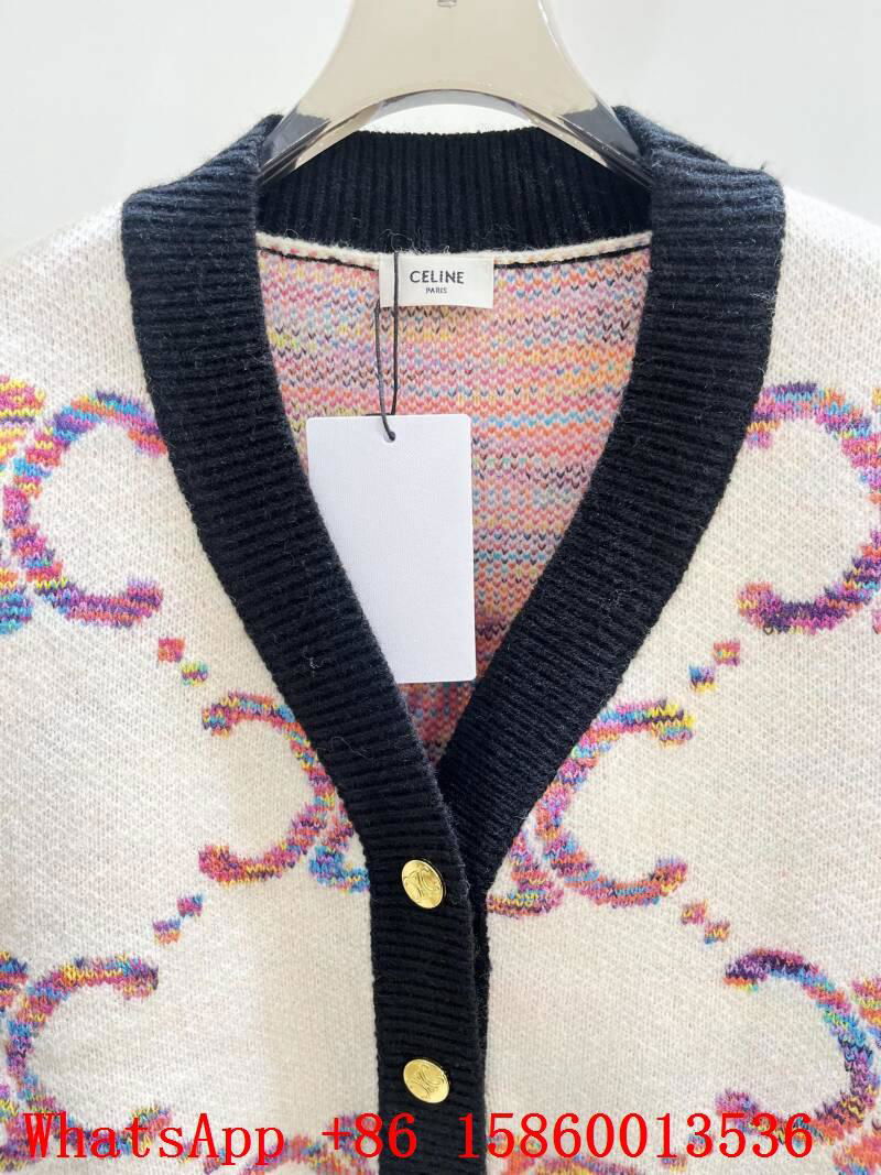        V-neck Knit cardigan,       Jacquard knit wool cardigan,discount cardigan 5