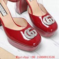 Gucci leather Platform Pump,Gucci Platform pump with double G,Gucci Platform hee