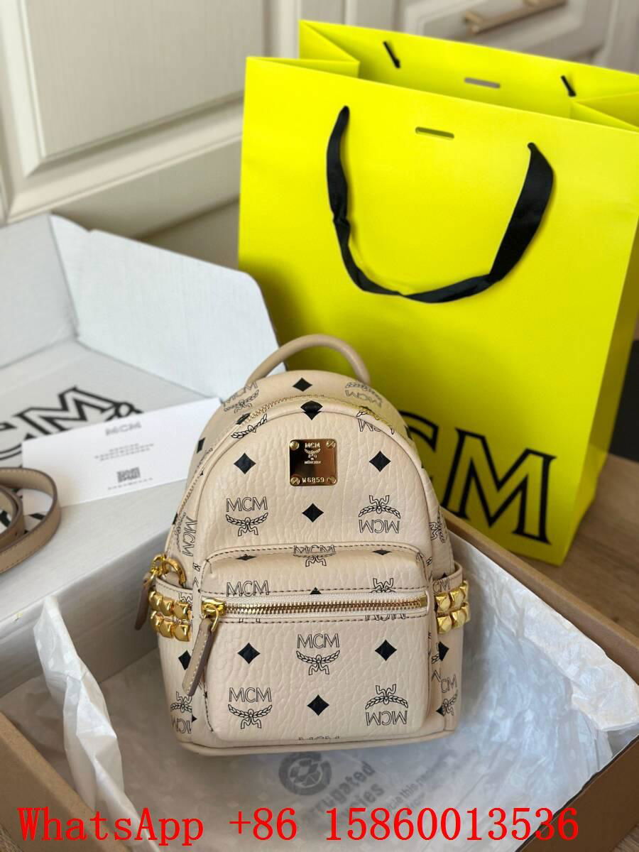 MCM Backpack mini ,MCM Visetos Side Stude X-Mini stark bebe boo backpack beige