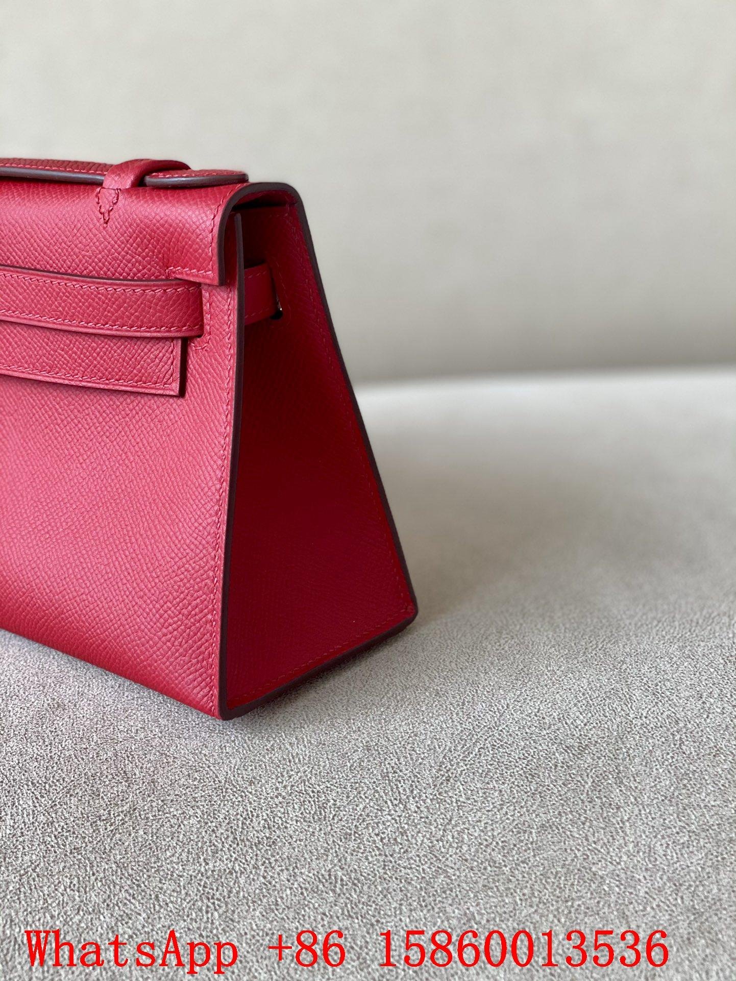       Epsom Kelly Pochette with gold hardware,red,       Kelly mini bag ,UAE 3