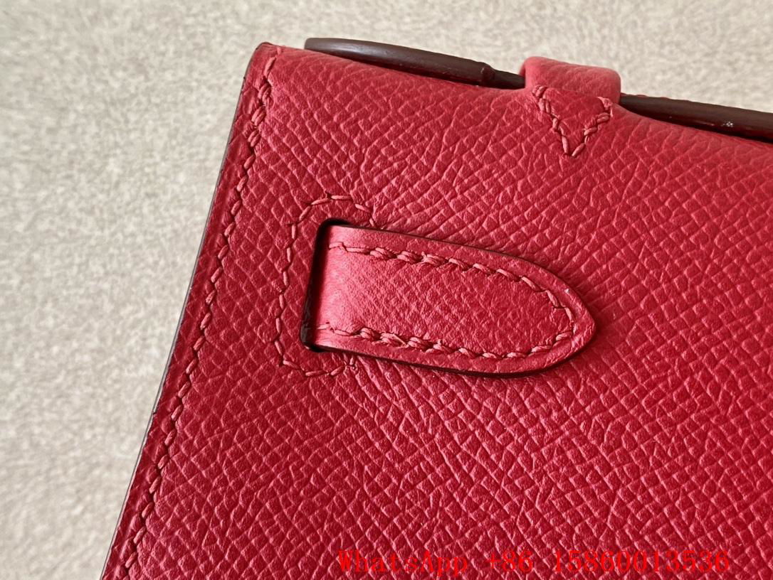        Epsom Kelly Pochette with gold hardware,red,       Kelly mini bag ,UAE 5
