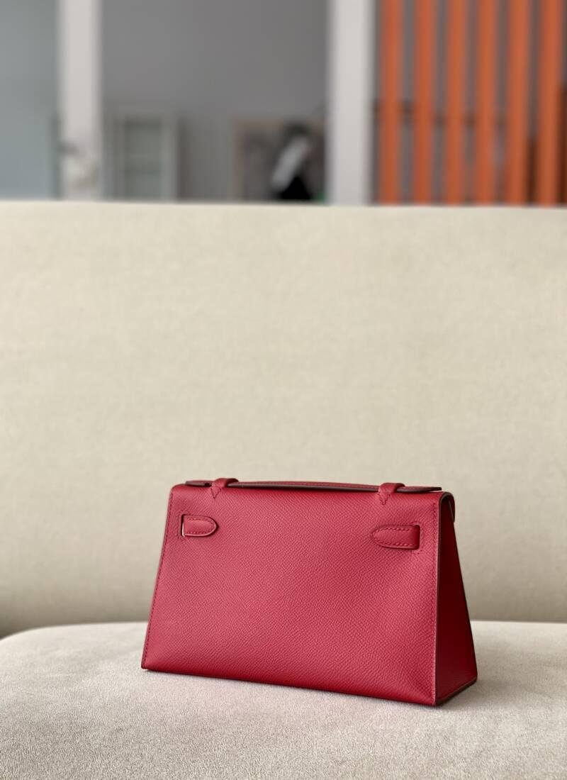        Epsom Kelly Pochette with gold hardware,red,       Kelly mini bag ,UAE 2