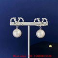 Women's Vlogo Signature Earring with pearls in Gold,          earrings hoops, uk 3