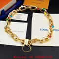 LV Monogram Chain necklace,Men's LV Damier Chain necklace,Louis Vuitton necklace