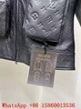 Louis Vuitton Shadow Monogram Embosserd leather jacket,size 52,Men LV coat sale