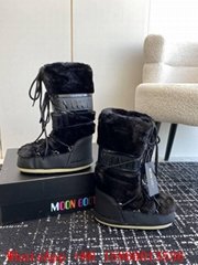 Icon Black Faux-fur boots,women Moon Boots, Moon boots UK SALE,cheap snow boots,