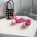 Amina Muaddi crystal-embellished PVC slingback pumps, Amina muaddi begum,pink  3