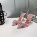 Amina Muaddi crystal-embellished PVC slingback pumps, Amina muaddi begum,pink  11