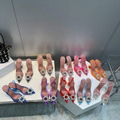 Amina Muaddi crystal-embellished PVC slingback pumps, Amina muaddi begum,pink 