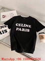 Women Celine pairs jersey, Celine cotton T-shirt,Celine loose T-shirt sale,black