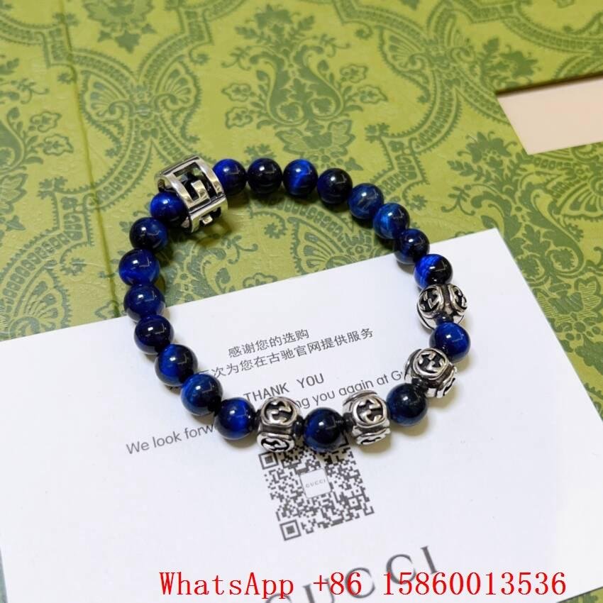       Estate blue painted wooden bead bracelet,      bracelet, birthday gifts 4