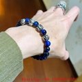       Estate blue painted wooden bead bracelet,      bracelet, birthday gifts 14