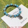       Estate blue painted wooden bead bracelet,      bracelet, birthday gifts 2