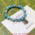 Gucci Estate blue painted wooden bead bracelet,Gucci bracelet, birthday gifts