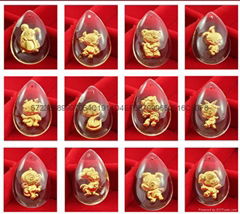 Crystal gold Chinese zodiac pendants wholesale