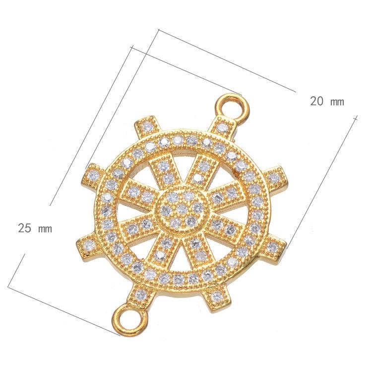 copper micro inlay zircon wheel The rudder double orificegarment accessories 4