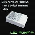 350~1000mA Multi-current LED Driver(1×30W)  with 1-10V & Switch Dimming Function