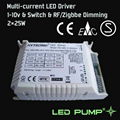 250~700mA Multi-current LED Driver(2×25W) with 1-10V & Switch Dimming Function