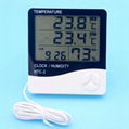 Indoor Outdoor Digital thermometer hygrometer/lcd humidity thermometer With Alar