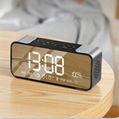 LED Mirror Time Clock Bluetooth Speaker