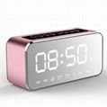 Hot Selling popular LED mirror time Clock Bluetooth Speaker FM Radio