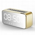 Hot Selling popular LED mirror time Clock Bluetooth Speaker FM Radio