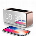 Hot Selling popular LED mirror time Clock Bluetooth Speaker FM Radio