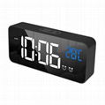 New LED Digital mirror alarm clock USB charging tabletop LED music clock