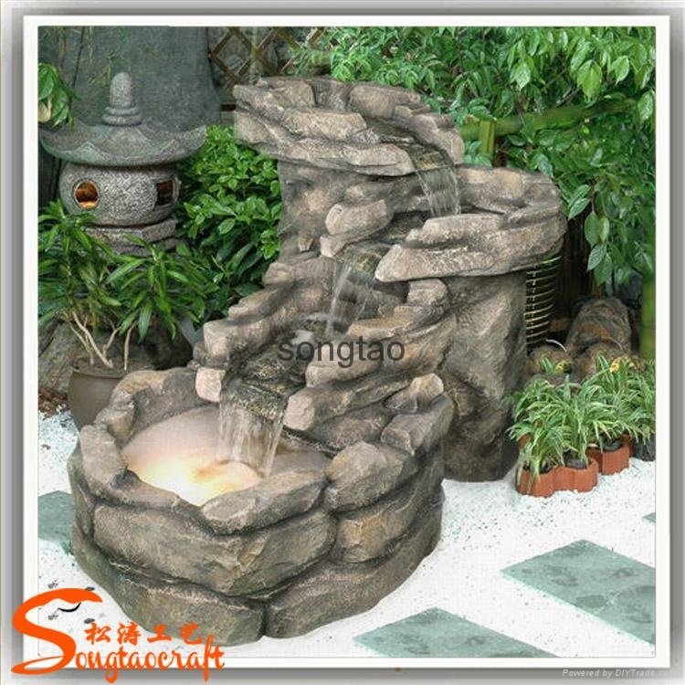 Artificial Rockery Garden Stone Resin Water Fountain 2
