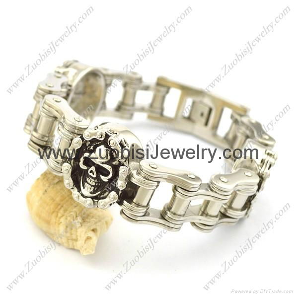 wholesale men's 316L stainless steel skull bracelet 3