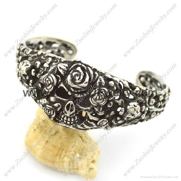 wholesale men's 316L stainless steel skull bracelet 4