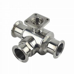 Stainles Steel  Sanitary Calmp T type Ball Valve