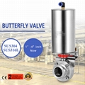 Stainless steel single acting pneumatic quick release butterfly valve 1