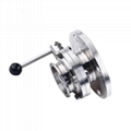 Stainless steel sanitary flange integrated butterfly valve check valve 3