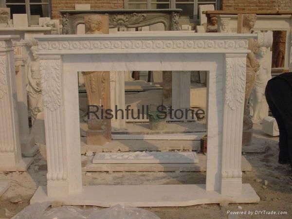 white marble fireplace mantel 2