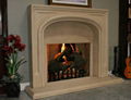 limestone wall mounted fireplace