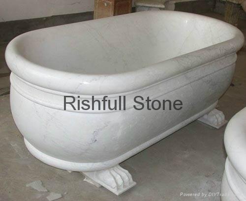 Carrara white marble bath tub design