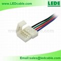 Plastic Solderless connector wire For RGB LED Strip