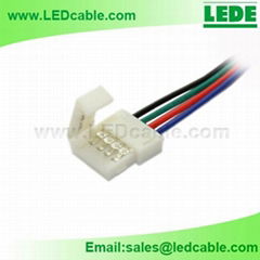 Plastic Solderless connector wire For RGB LED Strip