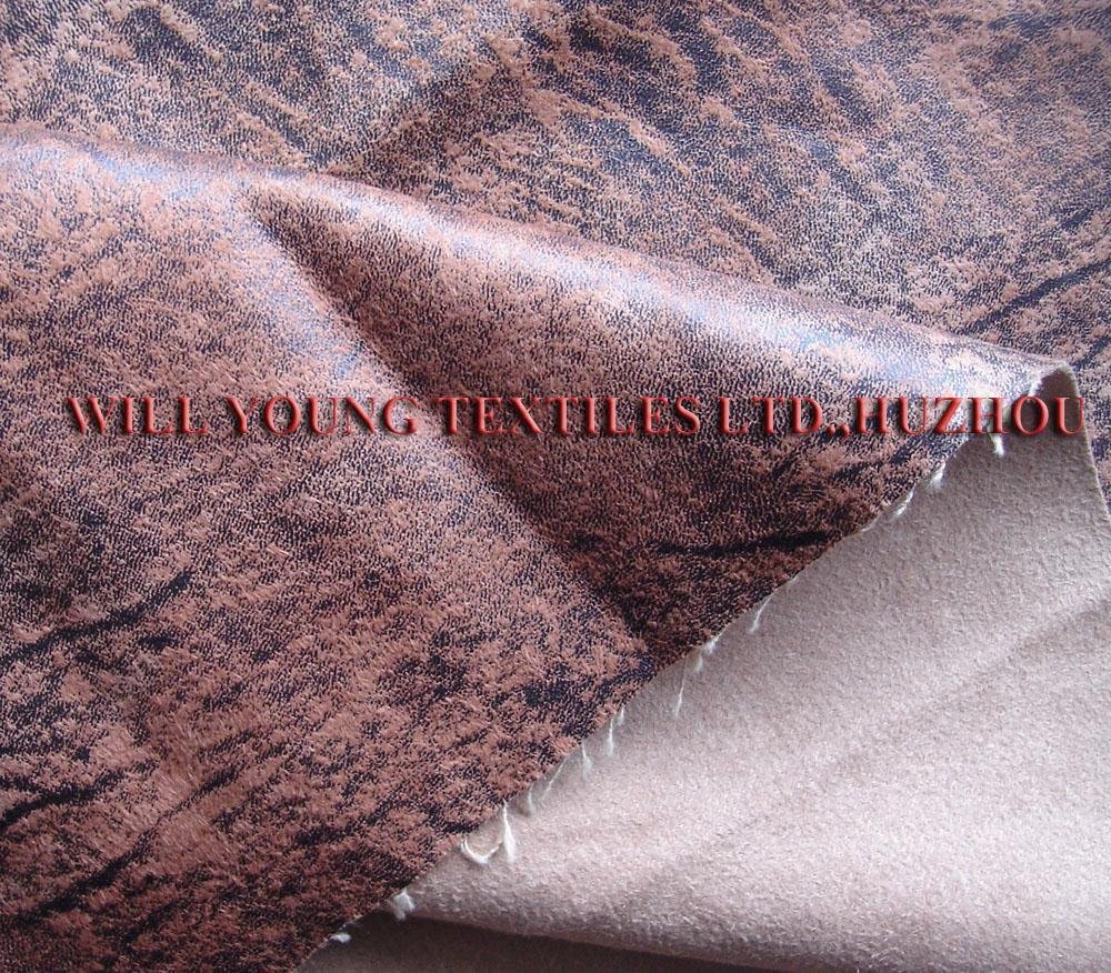 Sofa fabric-Suede with foil-stamping (W0925)