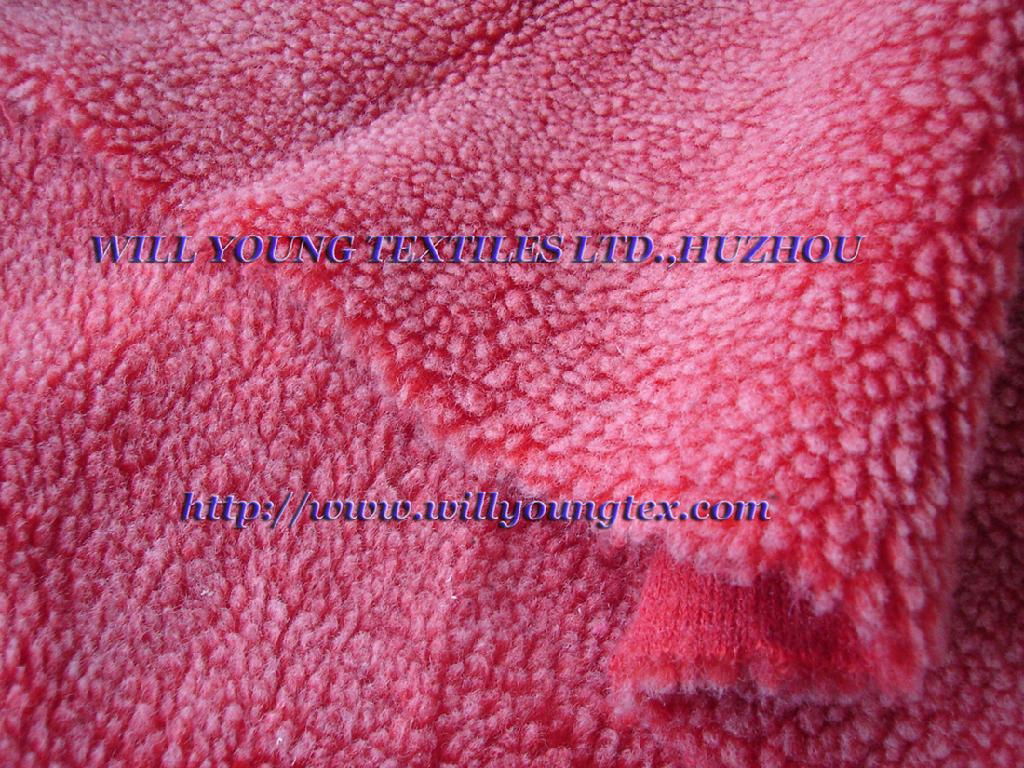 Polyester lamb fur (berber fleece) with top-fading