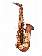 Professional Matte Coffee Alto Saxophone Sax High F# Abalone Shell Key With Case