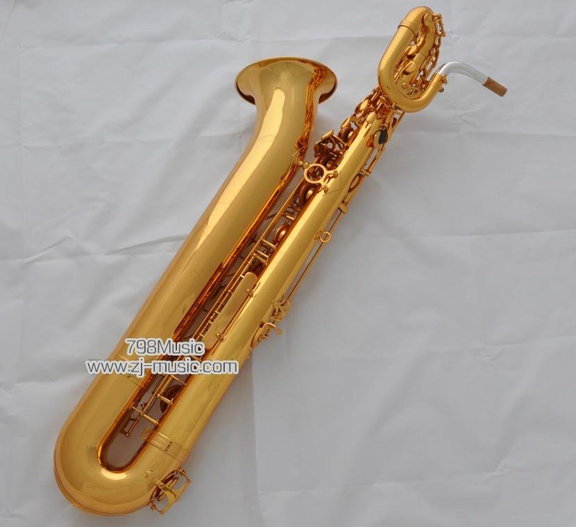 Support Professional Gold Baritone Saxophone Sax High F#  2